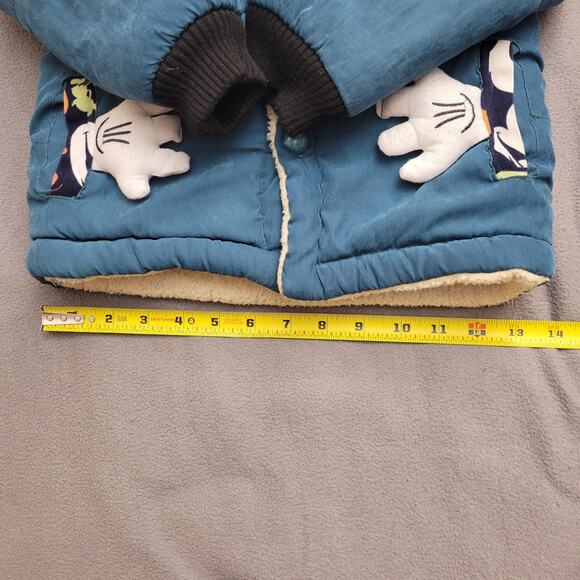 Mickey Winter Coat Toddler 3T Blue Hood Puffy Hands Pockets Lined Warm Outdoors - Picture 10 of 16